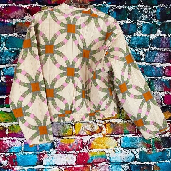 NWT Universal Thread Women's Quilted Jacket Small Cream Ring Button Up Pockets - Picture 2 of 7